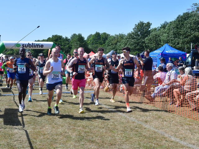 And they're off! Start of the Road Race.