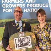 Victoria Atkins MP with Ian Watson of Louth Park Farm.