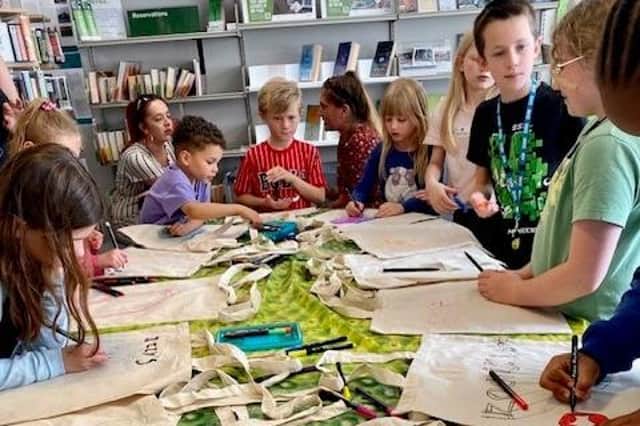 Crafting and chatting at the Summer Reading Challenge activities in Market Rasen Library Image:  Kay Turnbull