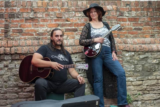 Images from Sleaford's Thank Folk for the Ivy festival. Candacraig band from Ruskington. Martin Nicholls (left) and Sharon Cannings (right). They were the final act of the festival. Gig coming up on 21st October at Sleaford playhouse. Photo: Holly Parkinson