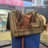 The King's Champion's saddle on display at Lincoln Museum.