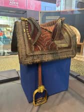 The King's Champion's saddle on display at Lincoln Museum.