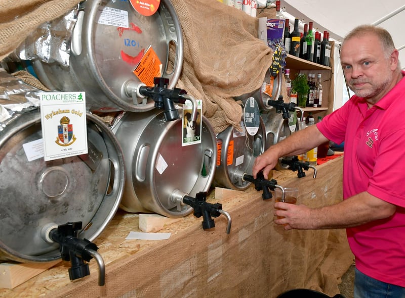 One of the Scredfest organisers, behind the bar, Ian Metcalfe