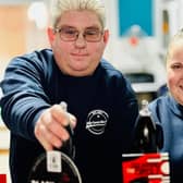 Jason Boswell and Donna Barnfield celebrating one year pulling pints in their own business.
