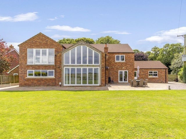 The rear of the home.
