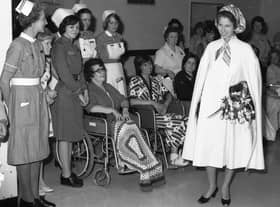 Princess Anne during her tour of Boston's Pilgrim Hospital in 1977.