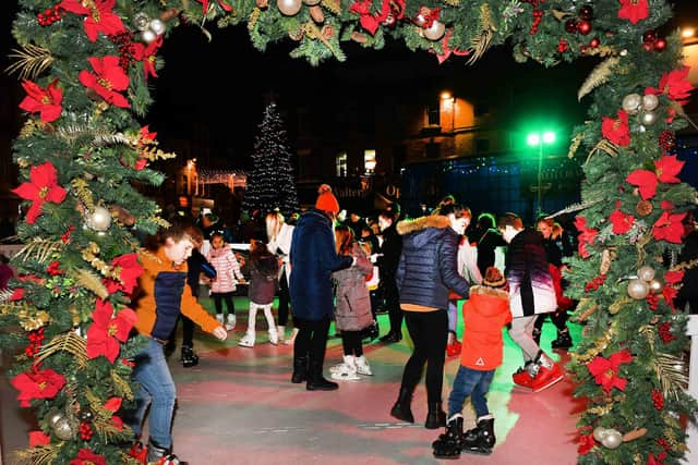 Free family activities included an ice rink