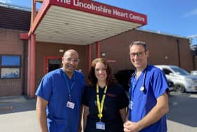 Dinal Taleyratne, Monique Loveday and David O’Brien at the Lincolnshire Heart Centre.