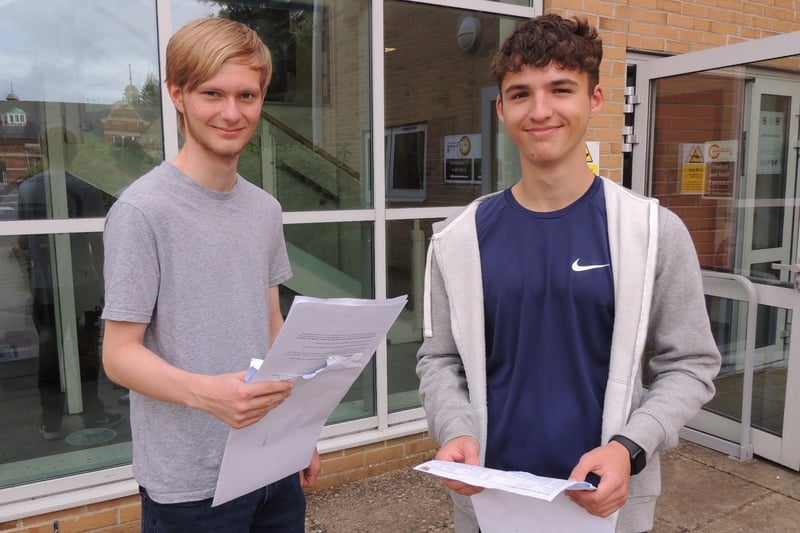 A good result for Sam Bailey (left) and Dylan Parr at Carre's Grammar School.