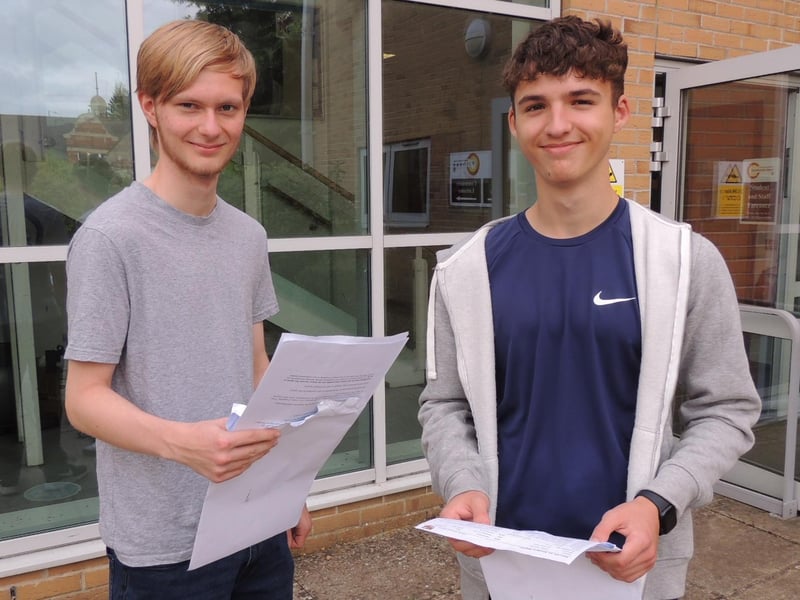 A good result for Sam Bailey (left) and Dylan Parr at Carre's Grammar School.