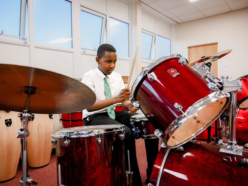 A drum solo from Year 8’s Obaloluwa Kehinde.