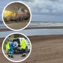 Photos from HM Skegness Coastguard's call-out to a suspected ordnance on Skegness beach.