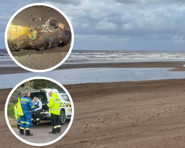 Photos from HM Skegness Coastguard's call-out to a suspected ordnance on Skegness beach.