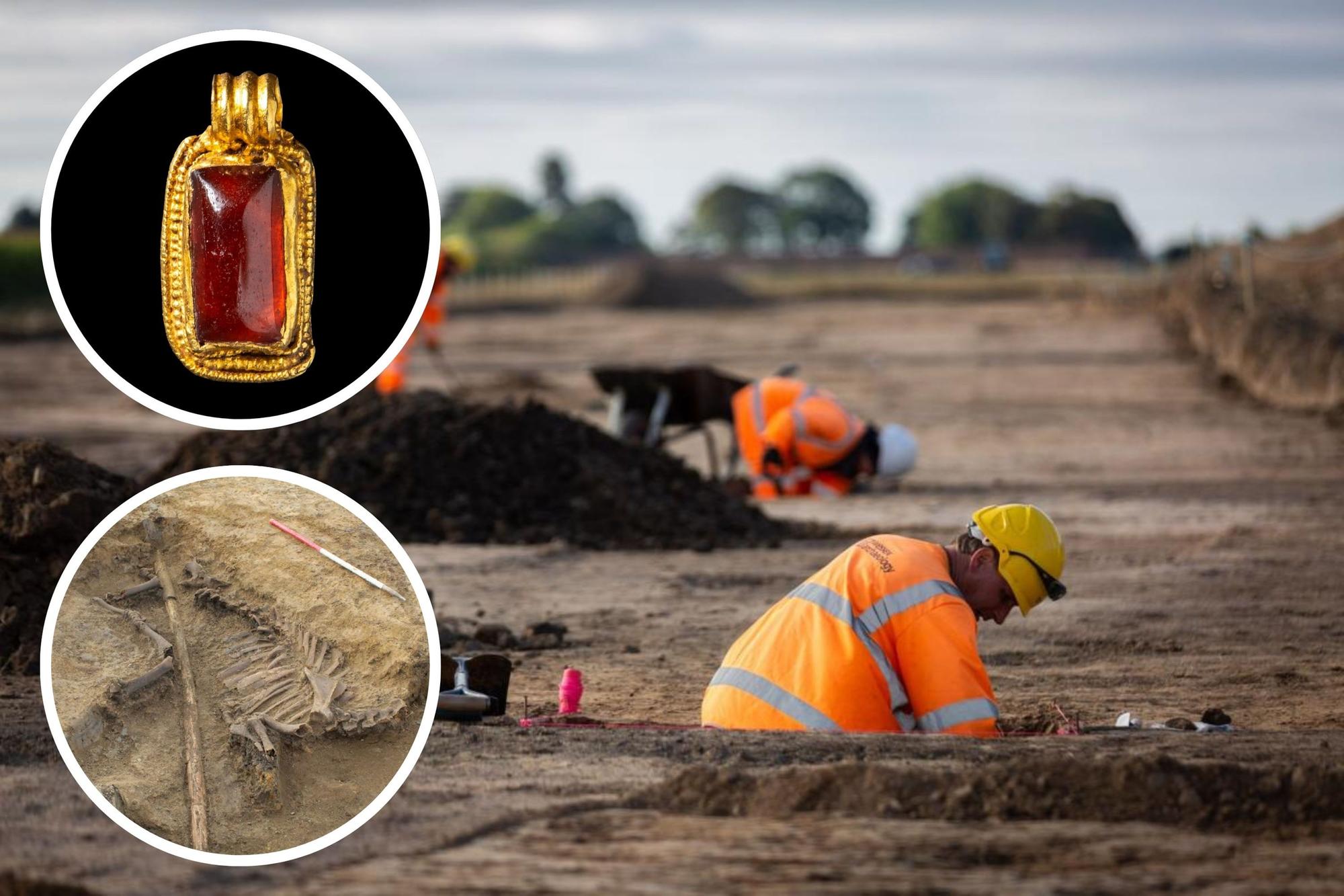 Human remains, gold and jewellery unearthed along Lincolnshire Viking Link ...