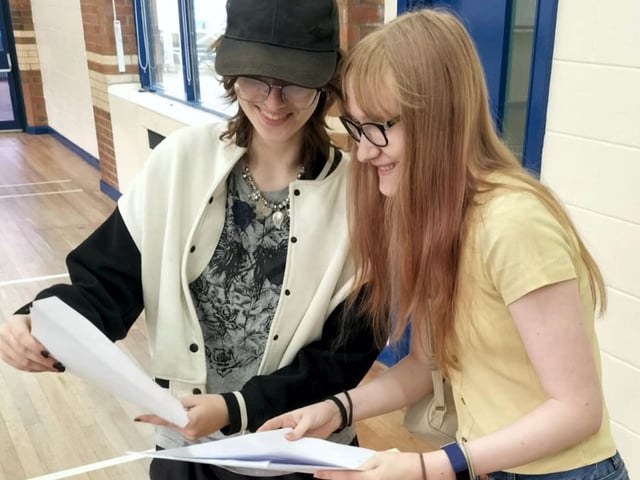 Evelina Bondare and Natalie Greenhalgh at Donington's Cowley Academy.