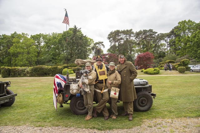 L-R - Archie Smith (dog), Joanne Smith, Adrian Smith, Jackie Smith and Eddie Smith, part of MVT Lincolnshire supporting the National Blind Veteran Association.