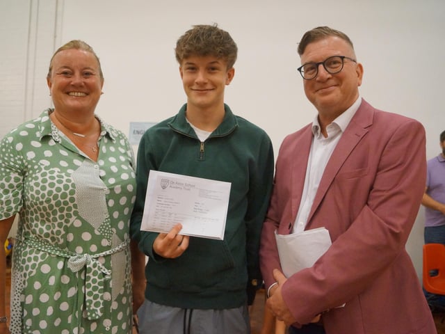 Adam Bedford says it has been the quickest two years of his life, but he has worked hard and secured his place at Lincoln College to study carpentry and joinery . He is pictured with proud mum Jayne Matthews and headteacher Simon Porter.