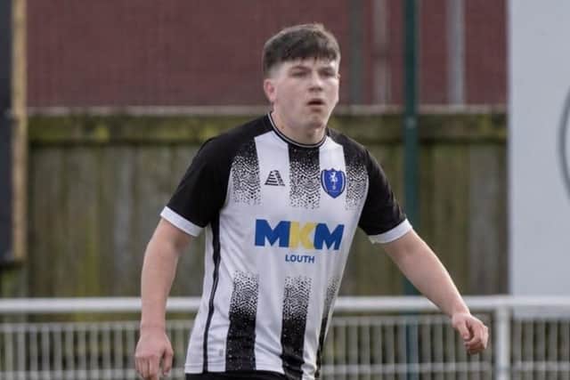 Brenden Parker - two goals on his Louth Town debut.