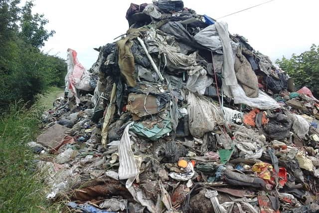 The previous 40-tonne fly tip on the old A17 at Fulbeck.