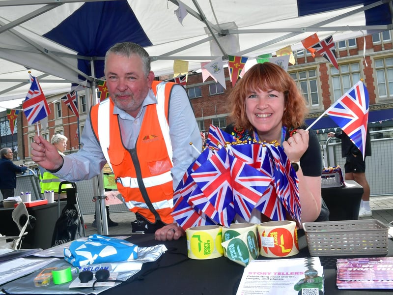 A day-long festival of cycling and family entertainment was held in support of the event. It featured stalls, representing a number of organisations. Pictured: Mat Owen, of Selcan, and Rachael Michael, of Story Tellers.
