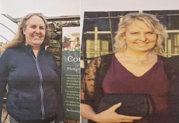 Lynn Bradley before (left) and after the 3.5stone weight loss.