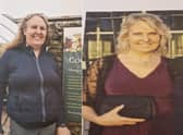 Lynn Bradley before (left) and after the 3.5stone weight loss.