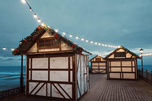 Preparations are underway for a Christmas market and ice skating on Skegness Pier.