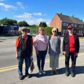 Residents Tim Broughton, Lynne Cooney, Mary Carter, and Ros Jackson on St Bernard's Avenue where they would like the new crossing.