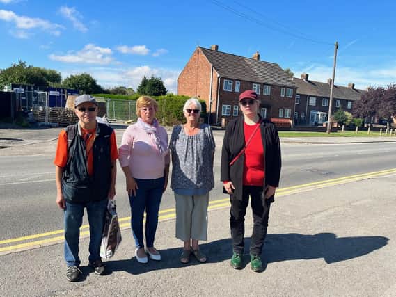 Residents Tim Broughton, Lynne Cooney, Mary Carter, and Ros Jackson on St Bernard's Avenue where they would like the new crossing.