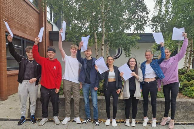 Skegness Academy students celebrating their results.