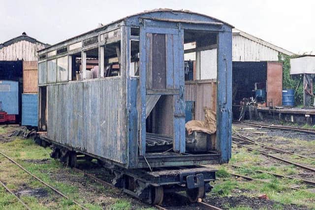 The carriage in its unrestored condition at the original Humberston site of the LCLR (Photo:
Eddie Draper/LCLR)