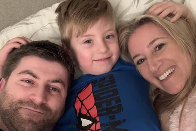Dawn and Joe with their seven-year-old son, Jack.