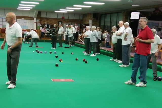 A busy session at Boston Indoor Bowls Club