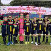 Swifts new girls’ under-12’s team in their new kit getting behind the Lionesses.