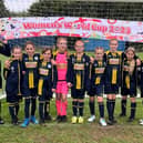 Swifts new girls’ under-12’s team in their new kit getting behind the Lionesses.