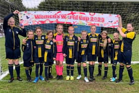 Swifts new girls’ under-12’s team in their new kit getting behind the Lionesses.