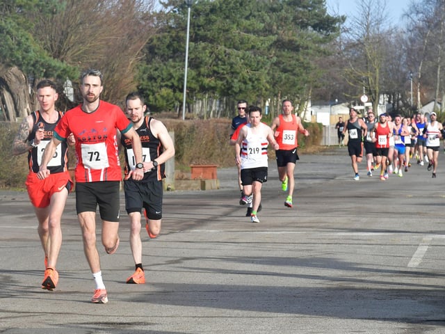 Striding out in the Skegness 10k.
