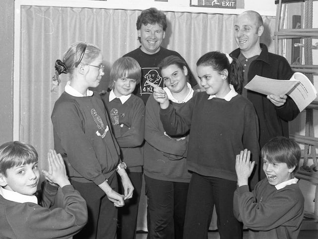 Kirton Primary School playing host to Shakespeare for Kidz actors Mark Lyminster and Julian Chenery. The duo delivered a workshop on A Midsummer Night's Dream with children from Year Six.