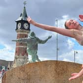 A contemporary dance called Mayfly by Kapow has audiences in Compass Gardens captivated. Photo: John Byford