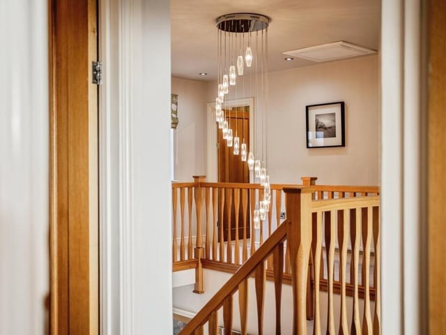 Another angle on the light fitting off the galleried landing.