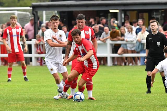Action from Horncastle's win over Boston U19s on Friday. Photo: Rob Savage.