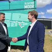 Pictured from left: North Kesteven District Council Leader Councillor Richard Wright and Clean Planet Energy Director of Expansion and Development Tom Field. Photo: NKDC