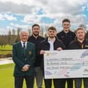l-r – Bruce Foster, Belton Woods Golf Club Past Captain; Ryan Boyington, Belton Woods Operations Manager; Connor Nottingham, Digital Marketing Executive at Allison Homes; Matt Bradley, Belton Woods Head of Golf; Joe Harper, Corporate Partnerships Manager at LNAA; Michael Stenson, Belton Woods General Manager; and Lisa Brown, Belton Woods Finance Manager