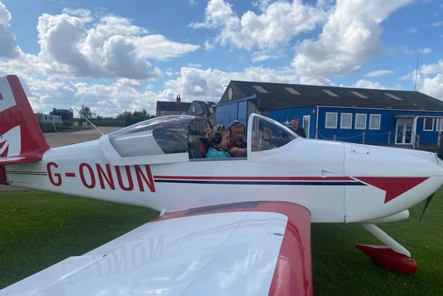 Boston entrepreneur Alistair Arundell treated Ella to a flight above Boston.