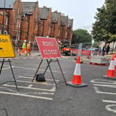 Work on Lincoln's West Parade to remove a traffic island ahead of the Tour of Britain Credit: LDRS