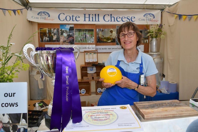 Mary Davenport of Cotehill Farm, Market Rasen, with award winning cheese