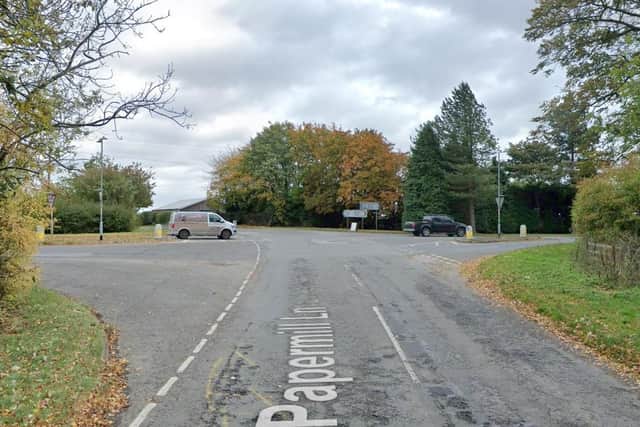 The junction of the B1225 and the B1203, prior to being resurfaced last year. Photo: Google