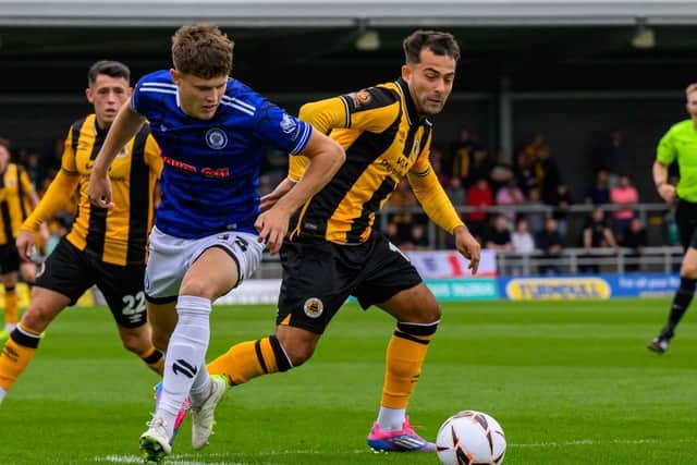 Opening day action as Boston crash at home to Rochdale. Photo: www.bostonunited.co.uk