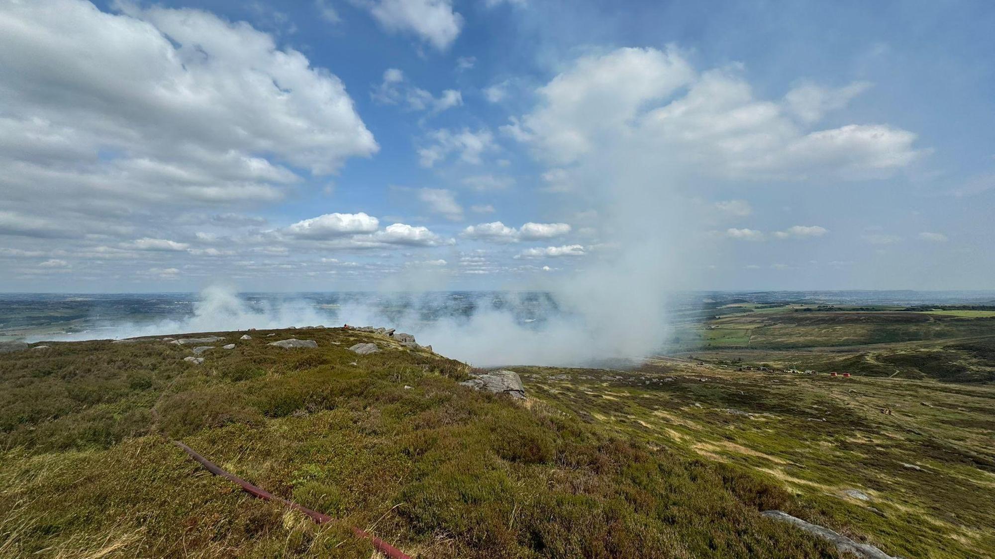 Drone footage shows devastating aftermath of moorland blaze in Yorkshire