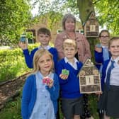 The school’s Green Team is pictured holding the donated items from Bellway, which they will plant in the Early Years garden.